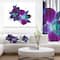 Designart - Deep Purple Orchid Flowers on White - Flowers Canvas Wall Artwork